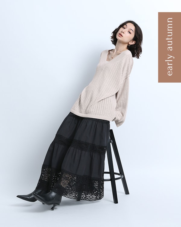 ジーナシスeL 2way Lace Skirt - ロングスカート