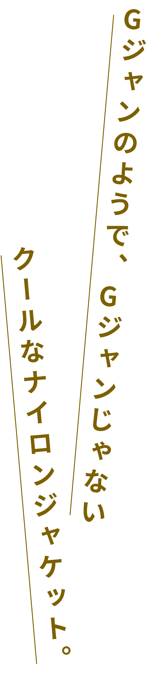 Gジャンのようで、Gジャンじゃないクールなナイロンジャケット。