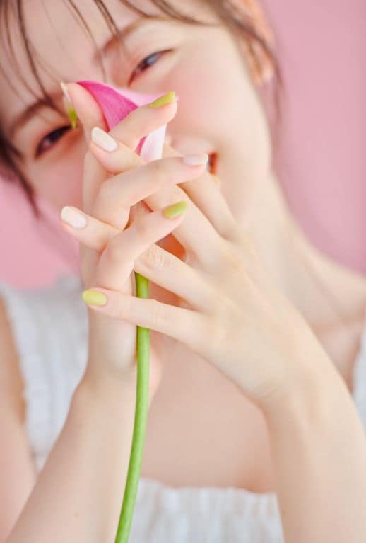 WHITE×GREEN NAIL_ 写真